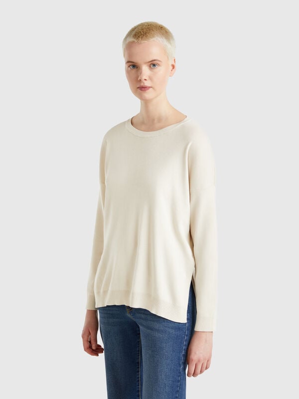 Pull over-fit en coton Femme