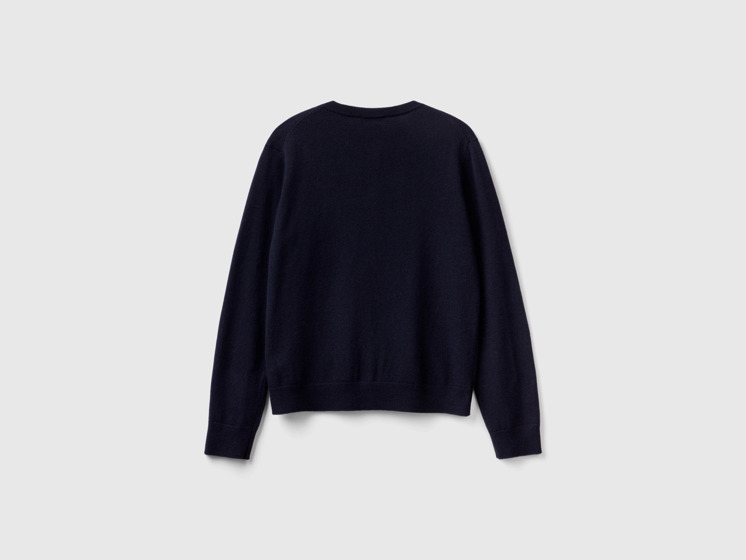 Dark blue cardigan in cashmere and wool blend Dark Blue Benetton