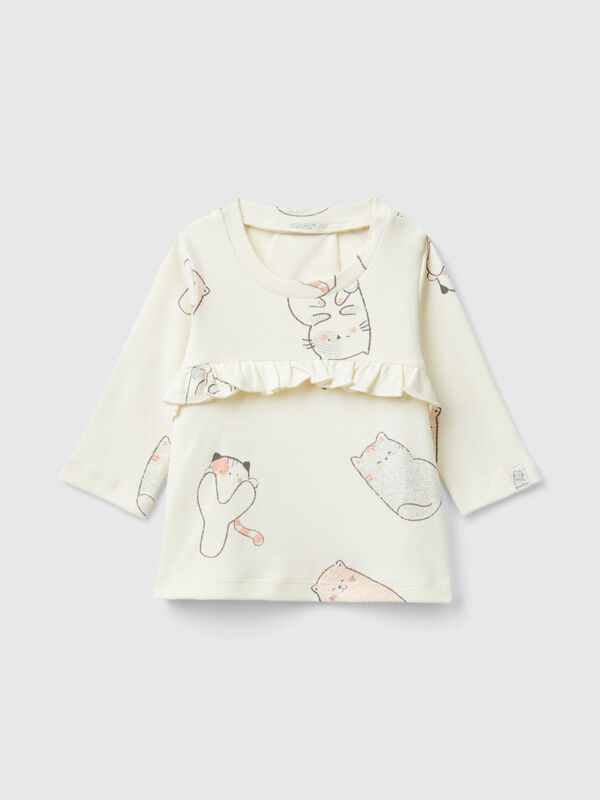 Kätzchen-T-Shirt aus reiner Baumwolle Newborn