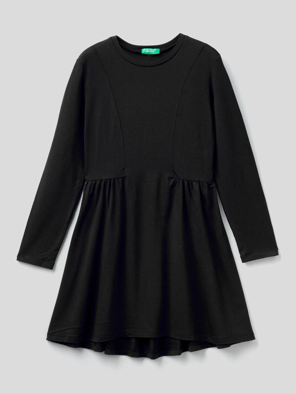 Long sleeve solid colored dress image number 1