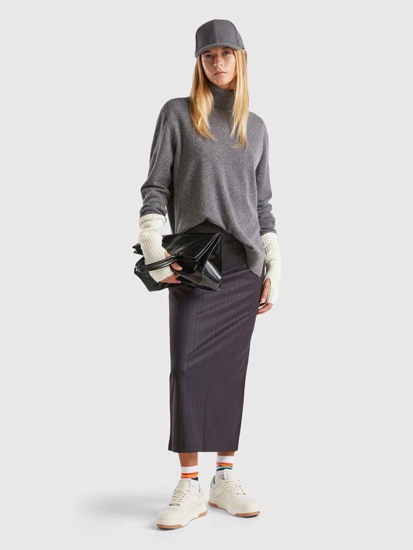 Oversized fit turtleneck in pure cashmere Women