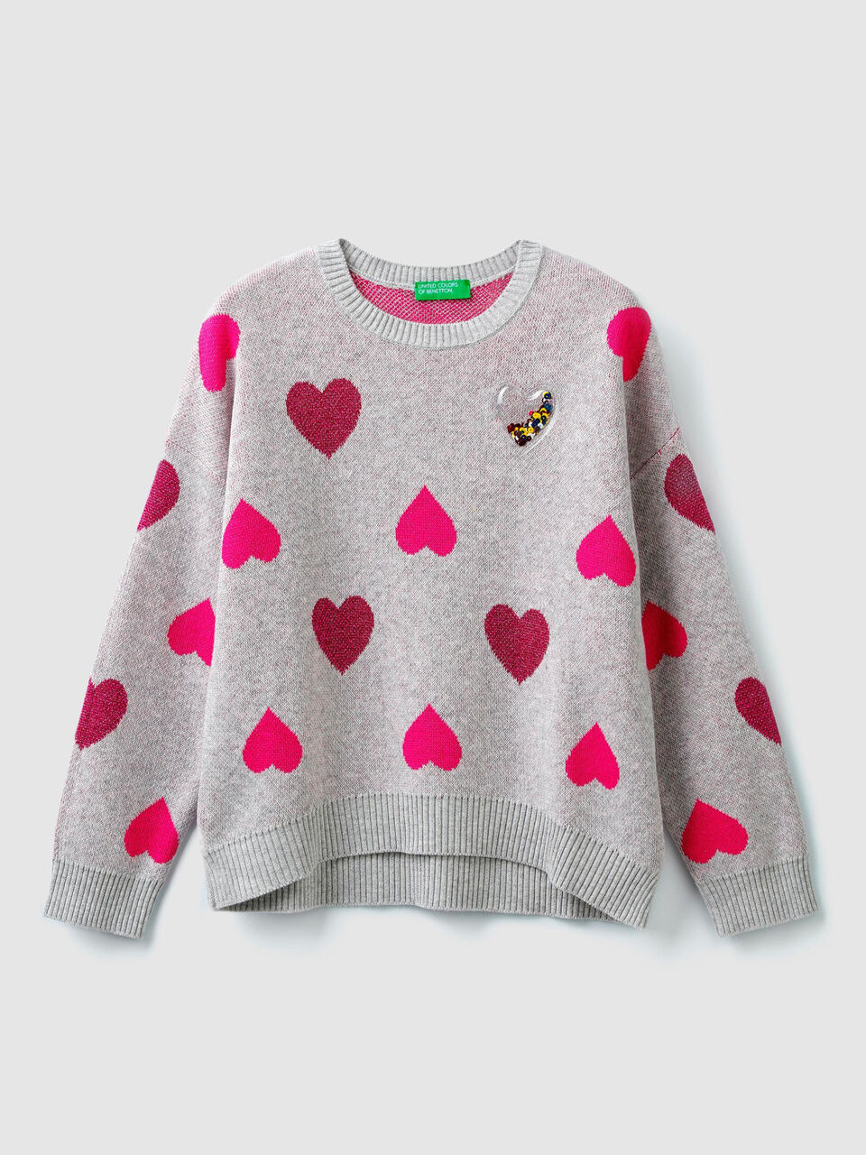 Sweater with inlay and sequins image number 1