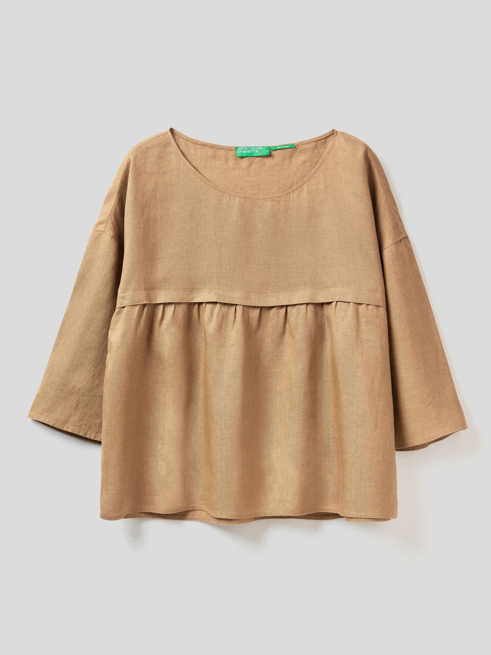 Bluse aus 100% Leinen mit Rüsche image number 1