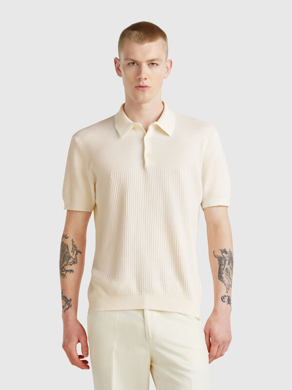 Polo tricoté à manches courtes Homme