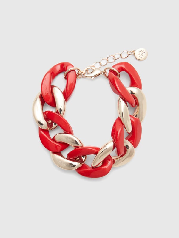 Bracciale a catena oro e mattone Donna