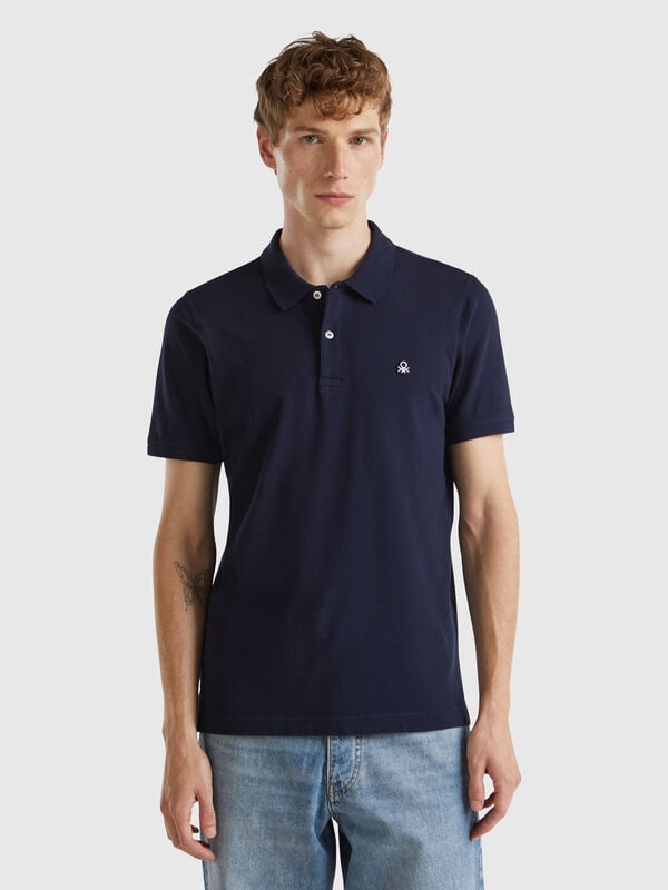 Polo blu notte slim fit Uomo