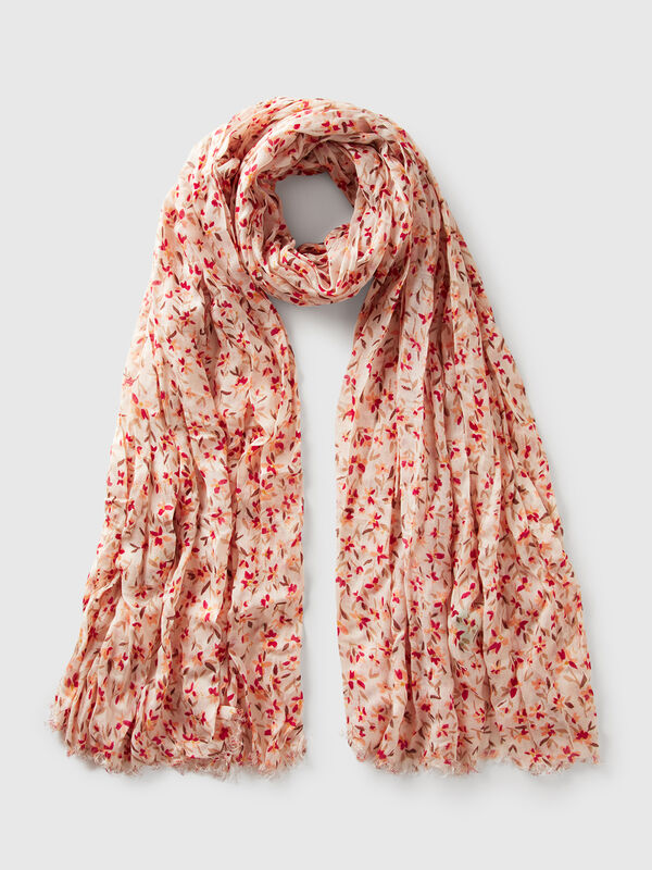 Schal aus Viskose mit Blumenmuster Damen