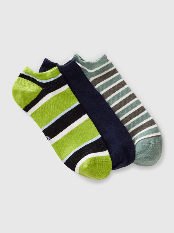 Tre paia di calzini in misto cotone stretch