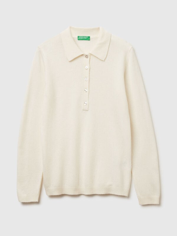 Poloshirt aus Kaschmirmischung Damen
