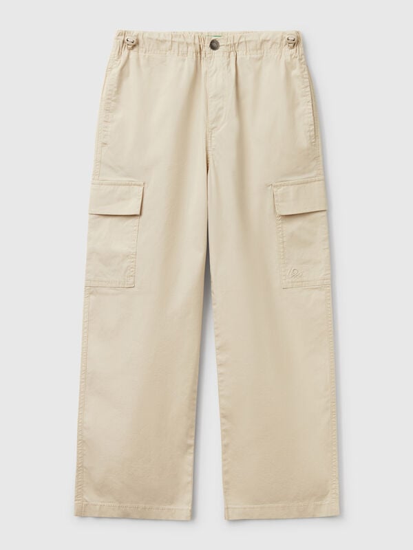 Pantaloni parachute in cotone stretch Bambino