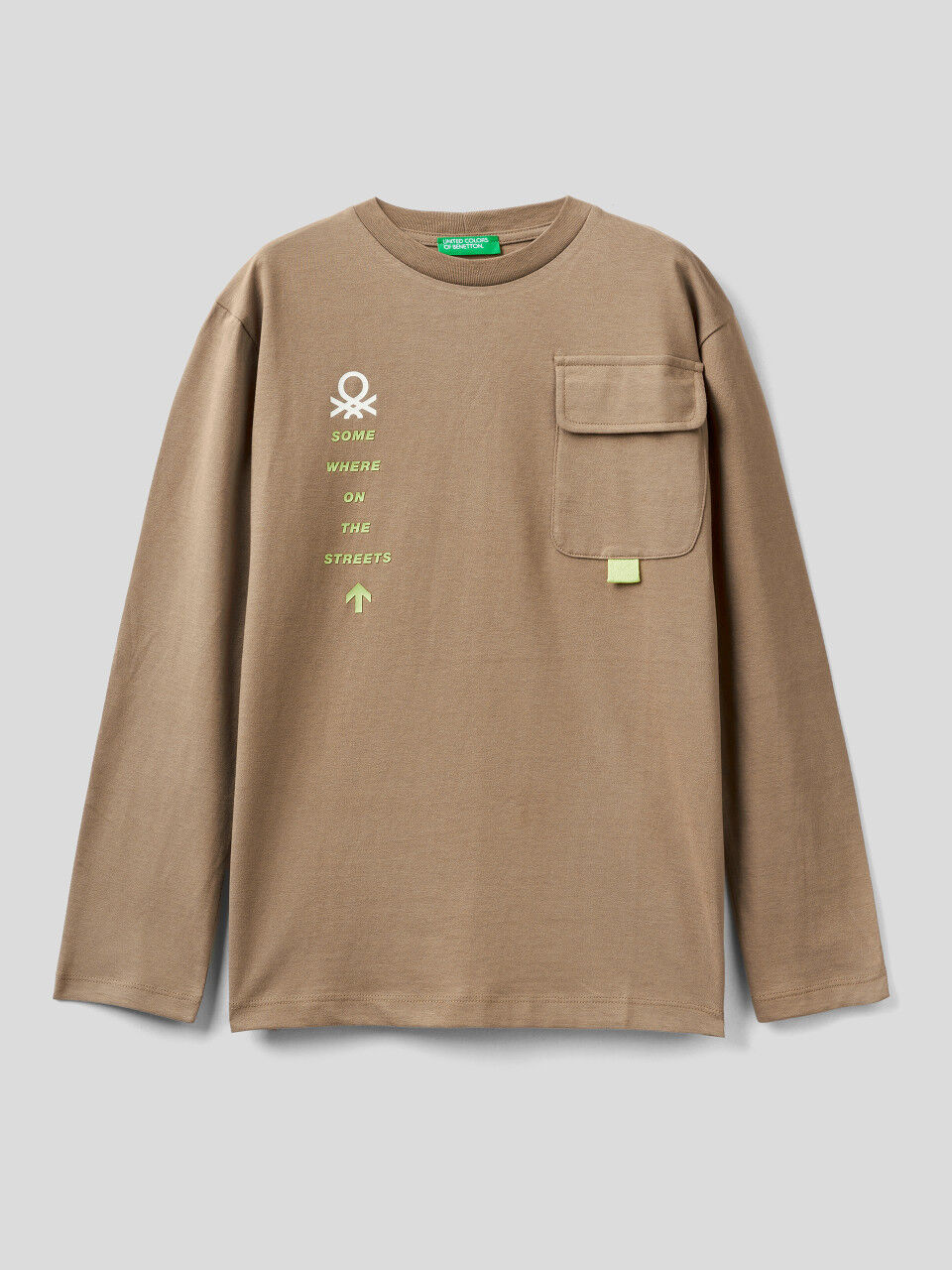 Shirt aus warmer Baumwolle mit kleiner Tasche