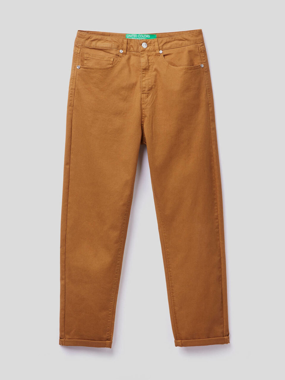 Pantalon boyfriend en coton stretch image number 1