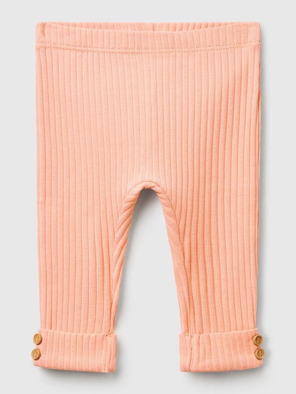 Leggings aus Stretch-Baumwolle Newborn