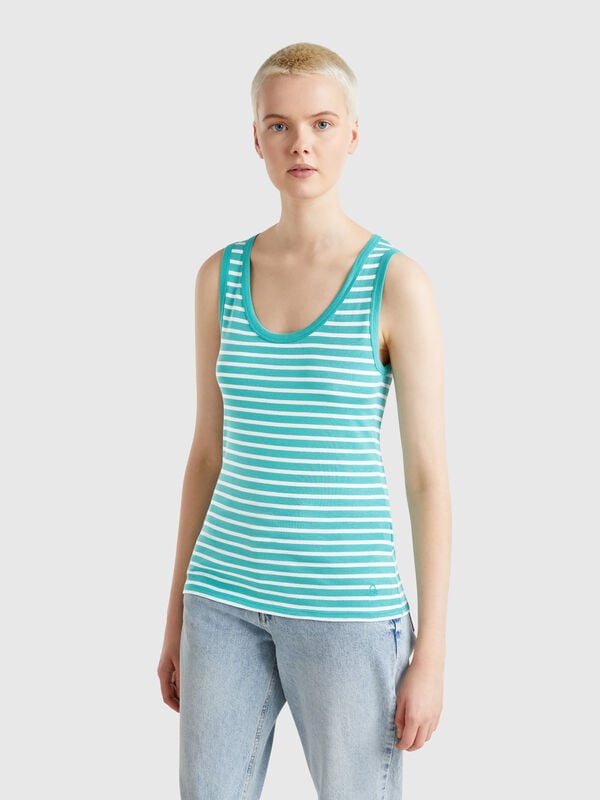 Gestreiftes Tanktop aus 100 % Baumwolle Damen
