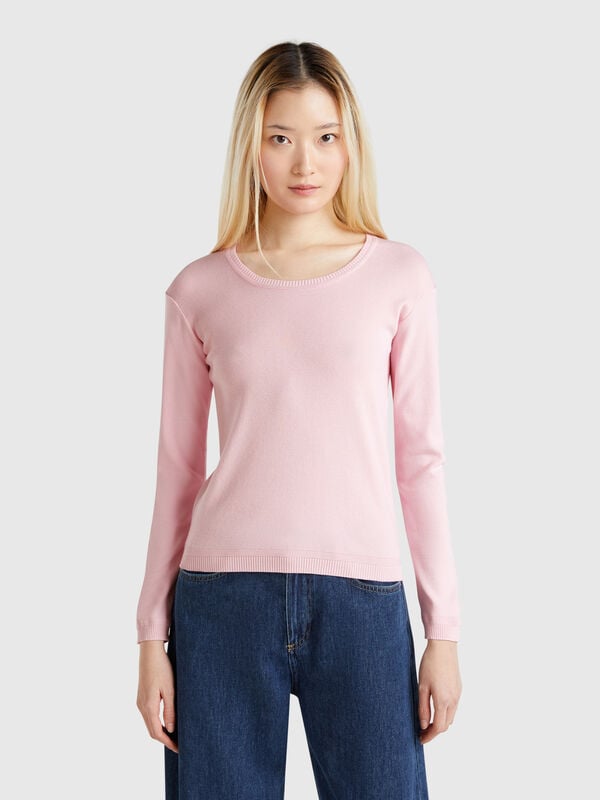 Pull à col rond en pur coton Femme