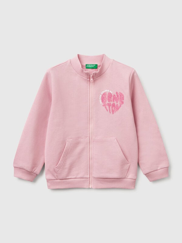 Sweat-shirt zippé en coton  Filles