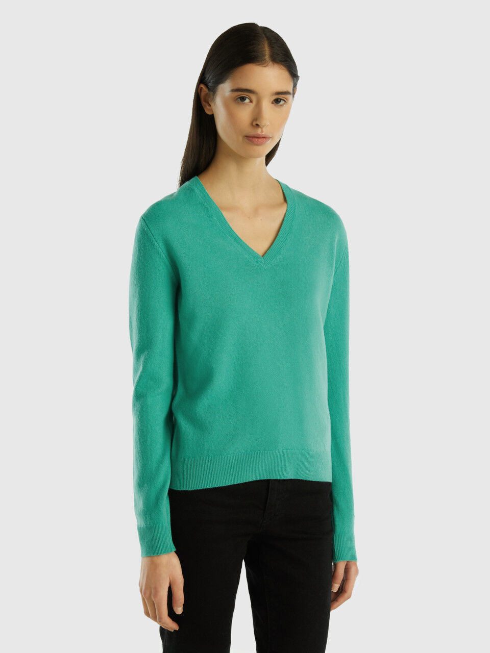 V neck 2025 fleece jumper women's