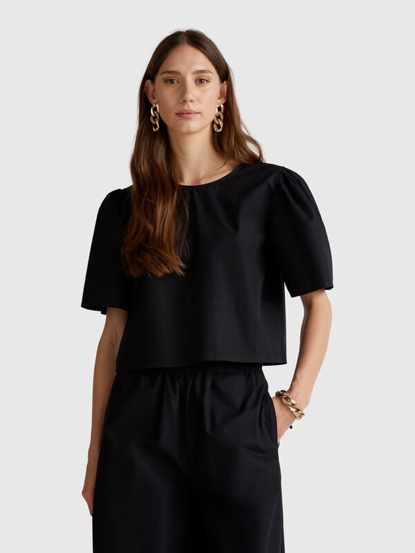 Blouse évasée à manches volantées Femme