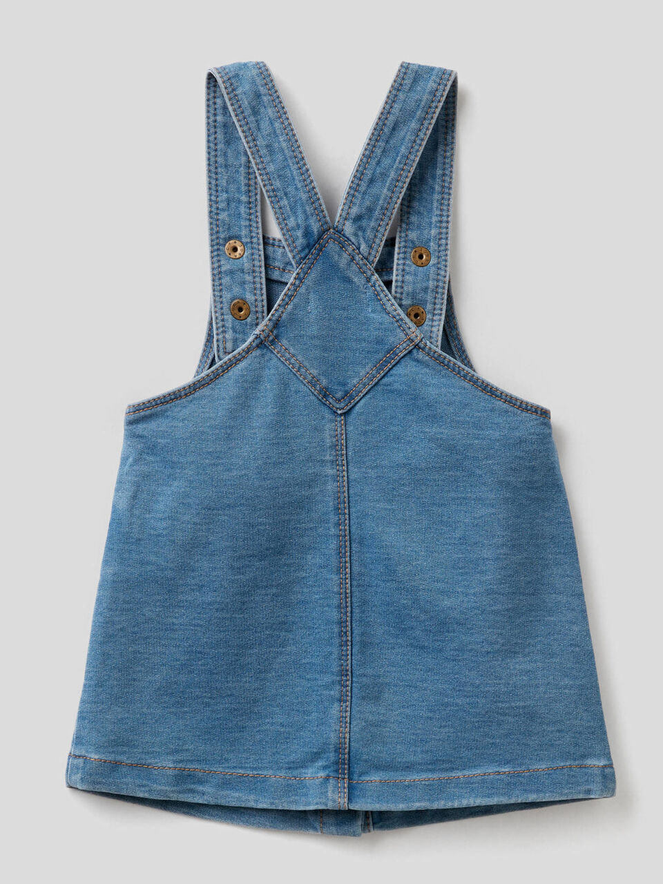 Denim look dungaree skirt image number 2