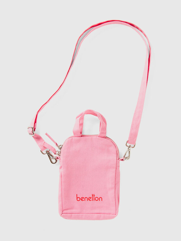 Étui pour téléphone rose en pur coton