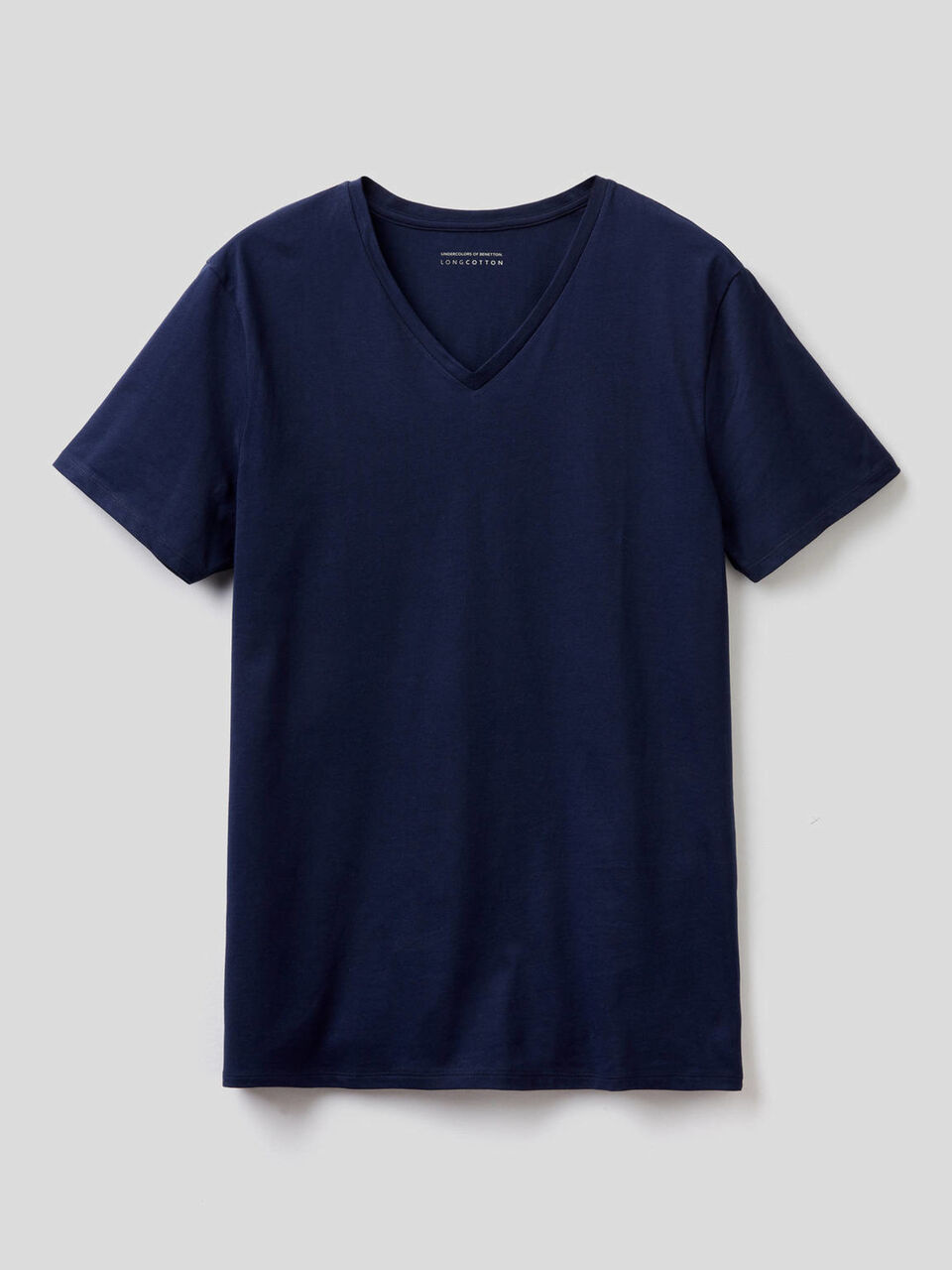 T-shirt 100% cotone con scollo a V image number 1