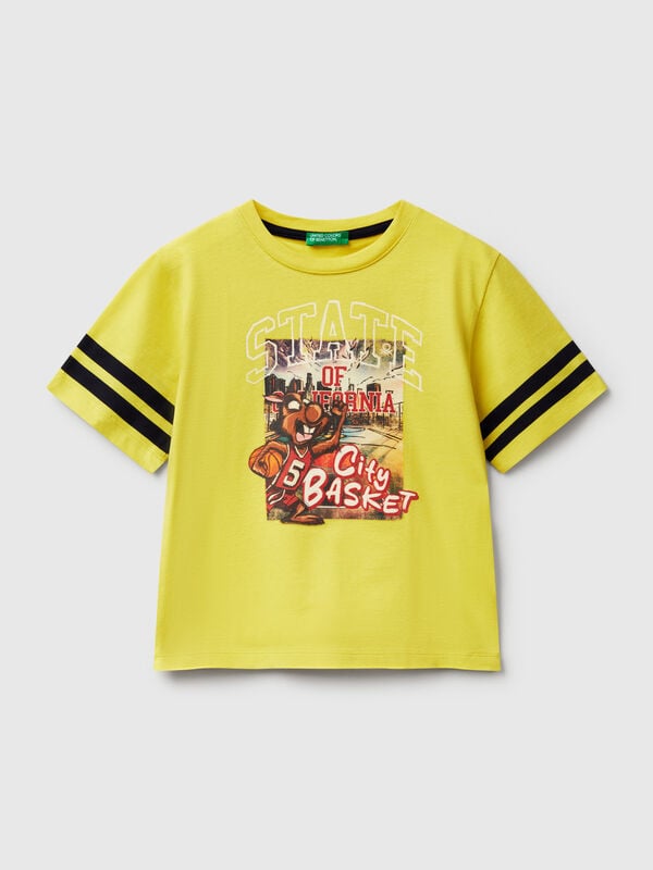 Oversized fit t-shirt with photographic print Junior Boy