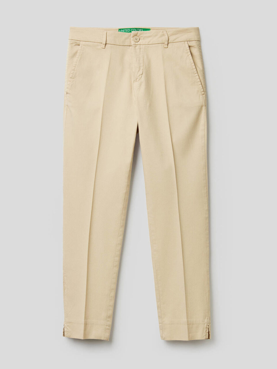 Cropped chinos in stretch cotton image number 1