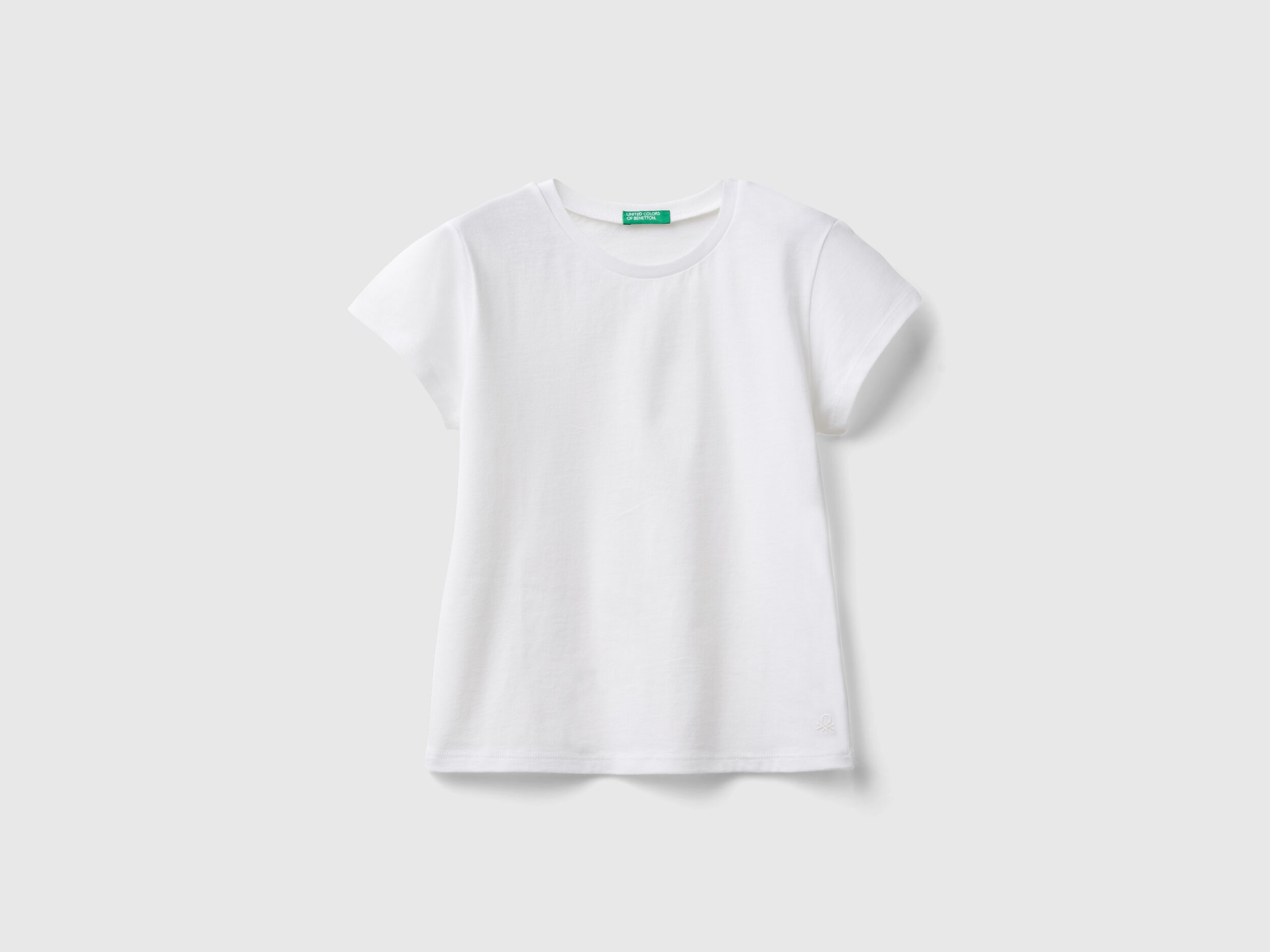 T shirt in puro cotone bio Bianco Benetton
