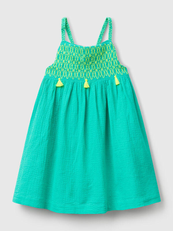 Kleid mit fluoreszierenden Quasten Mädchen
