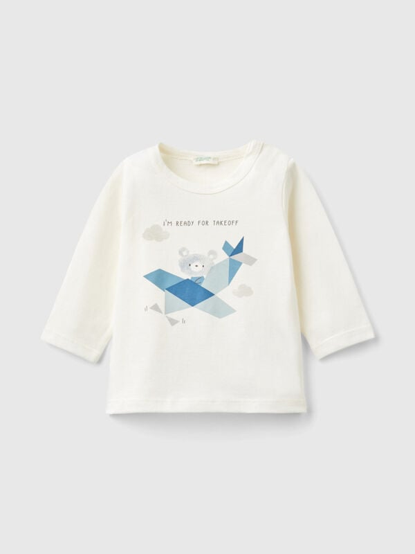 T-shirt con stampa in caldo cotone bio Baby