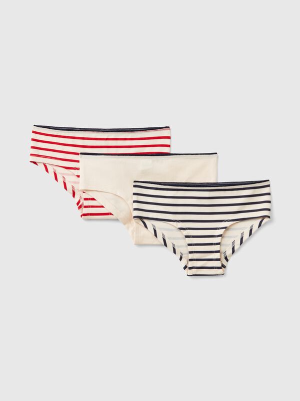 Trois shortys en coton stretch Filles