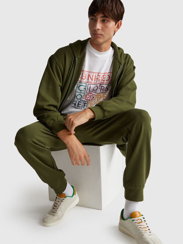 Baumwoll-Sweatshirt mit Reißverschluss und Kapuze Herren