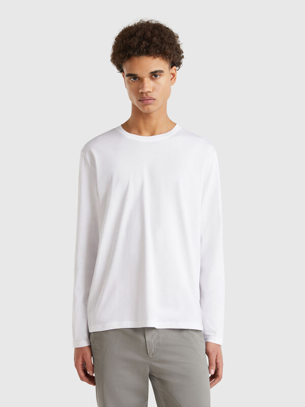 Langärmliges T-Shirt aus reiner Baumwolle Herren