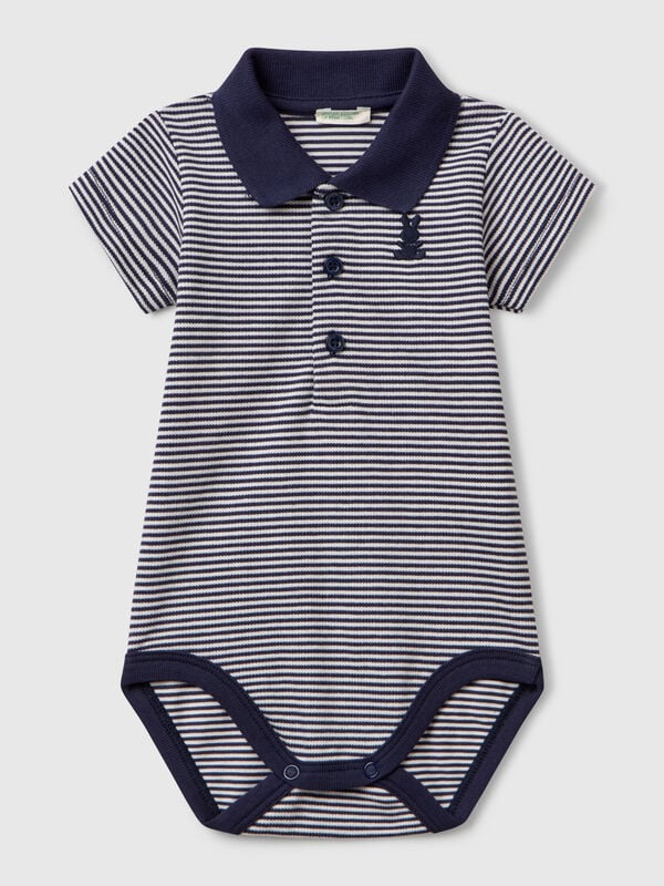 Body a polo in cotone elasticizzato Baby