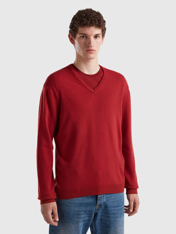 Pull en laine bicolore avec poche plaquée Ferrari Homme