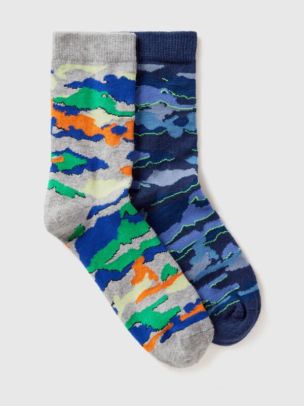 Deux paires de chaussettes camouflage Garçon