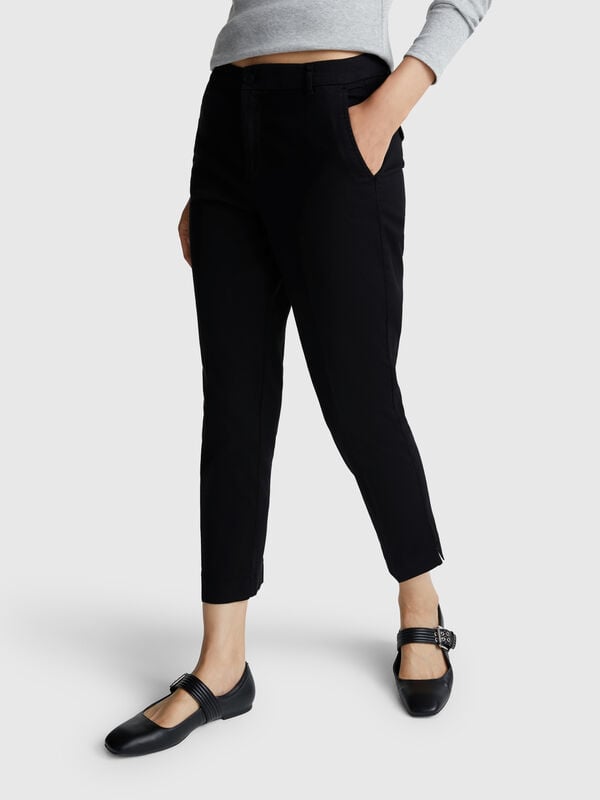 Chino cropped in cotone stretch Donna
