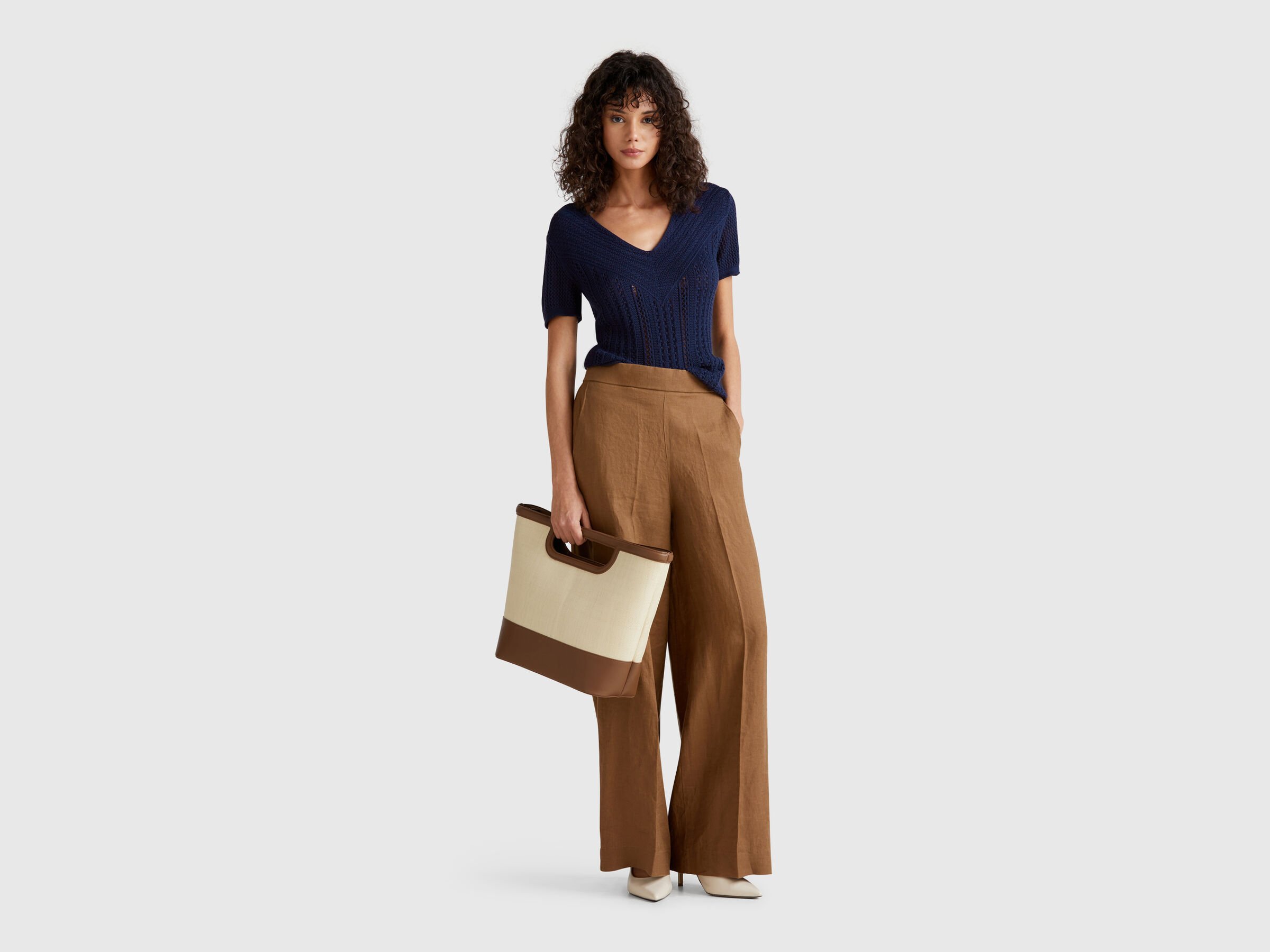 V NECK SWEATER H/S Women image number 2
