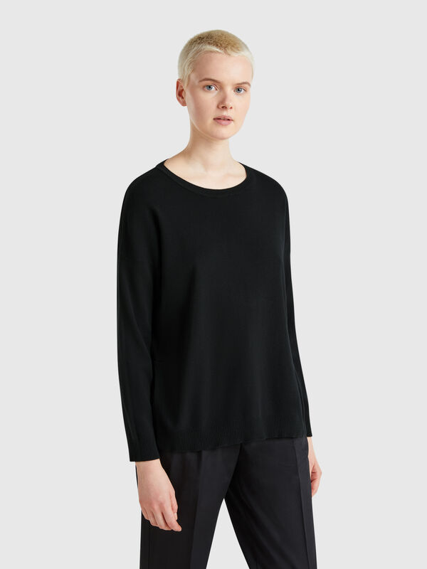 Pull over-fit en coton Femme