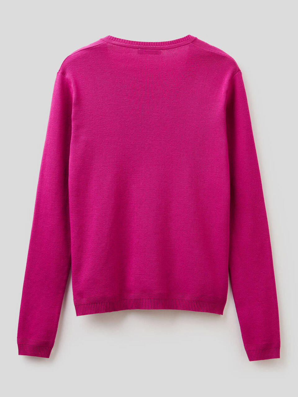 Pull en pur coton avec col en V image number 2