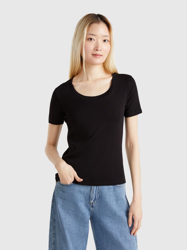 Kurzarm-T-Shirt aus langfaseriger Baumwolle Damen