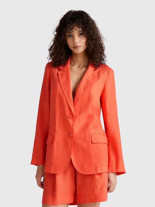 Blazer en pur lin Femme