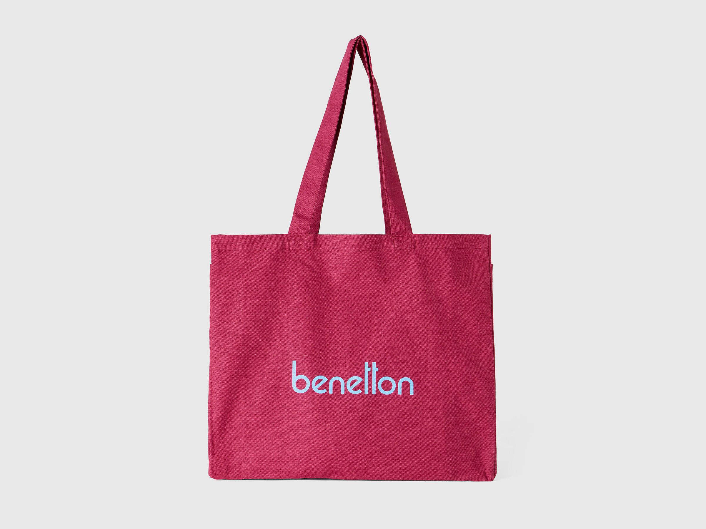 Burgundy tote bag in pure cotton image number 0