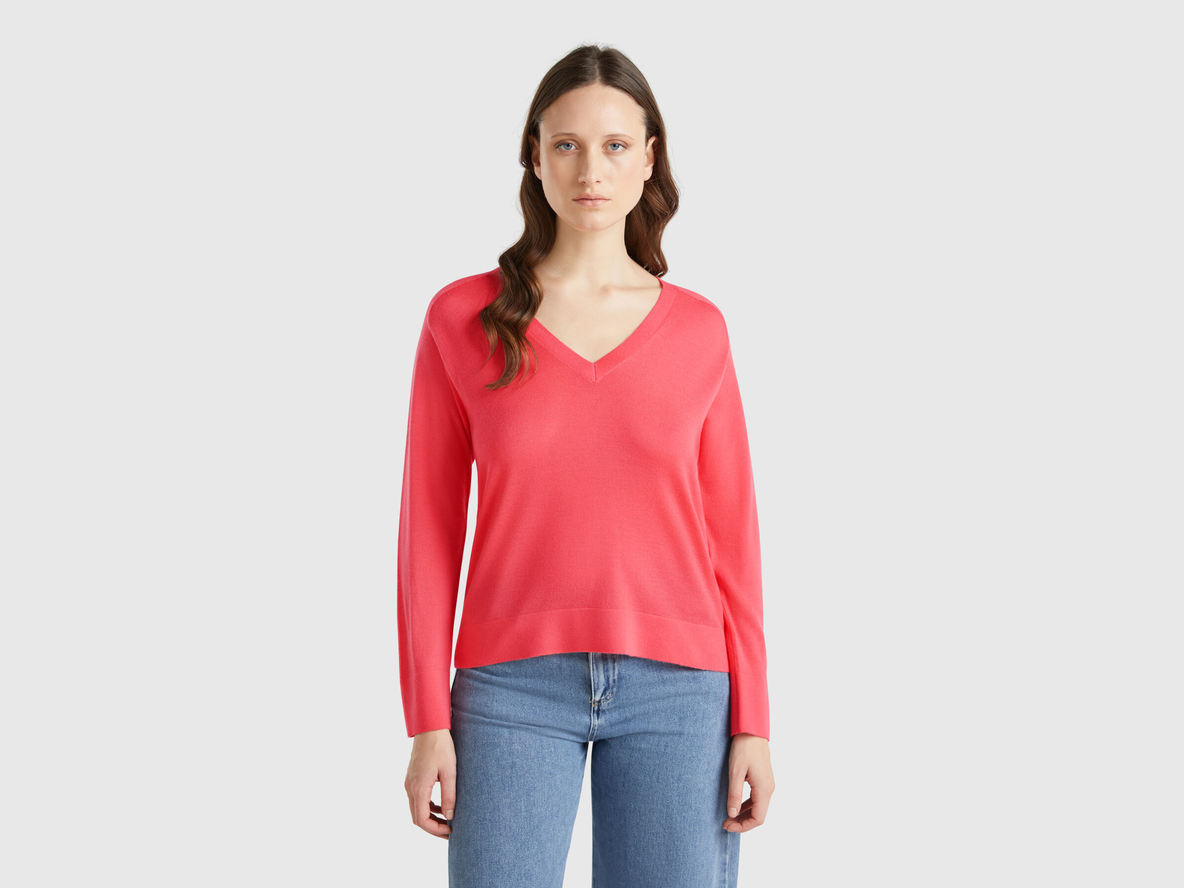 V NECK SWEATER L/S Damen image number 0