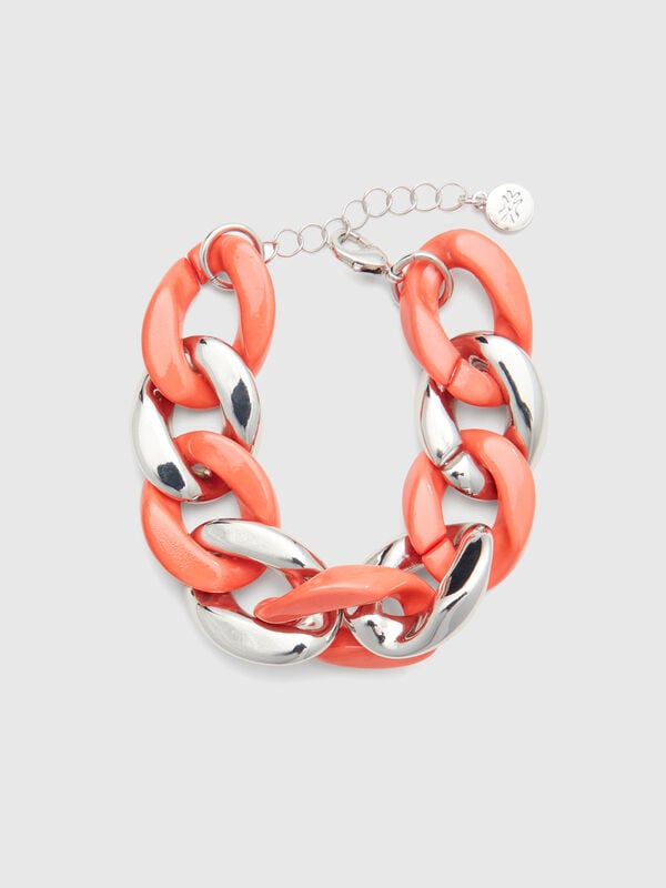 Bracciale a catena argento e rosa Donna