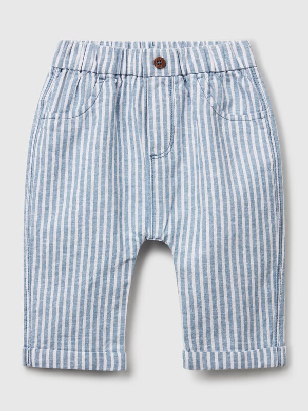 Pantalon rayé en lin mélangé Naissancede