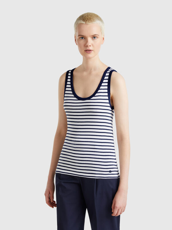 Canotta a righe 100% cotone Donna
