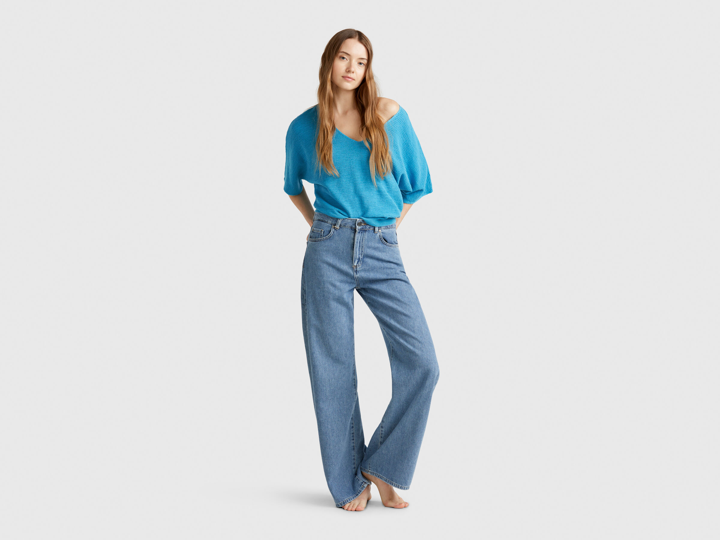 V NECK SWEATER H/S Damen image number 3