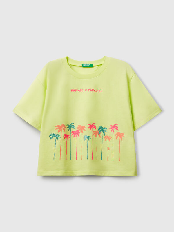 T-shirt with glittery print Junior Girl