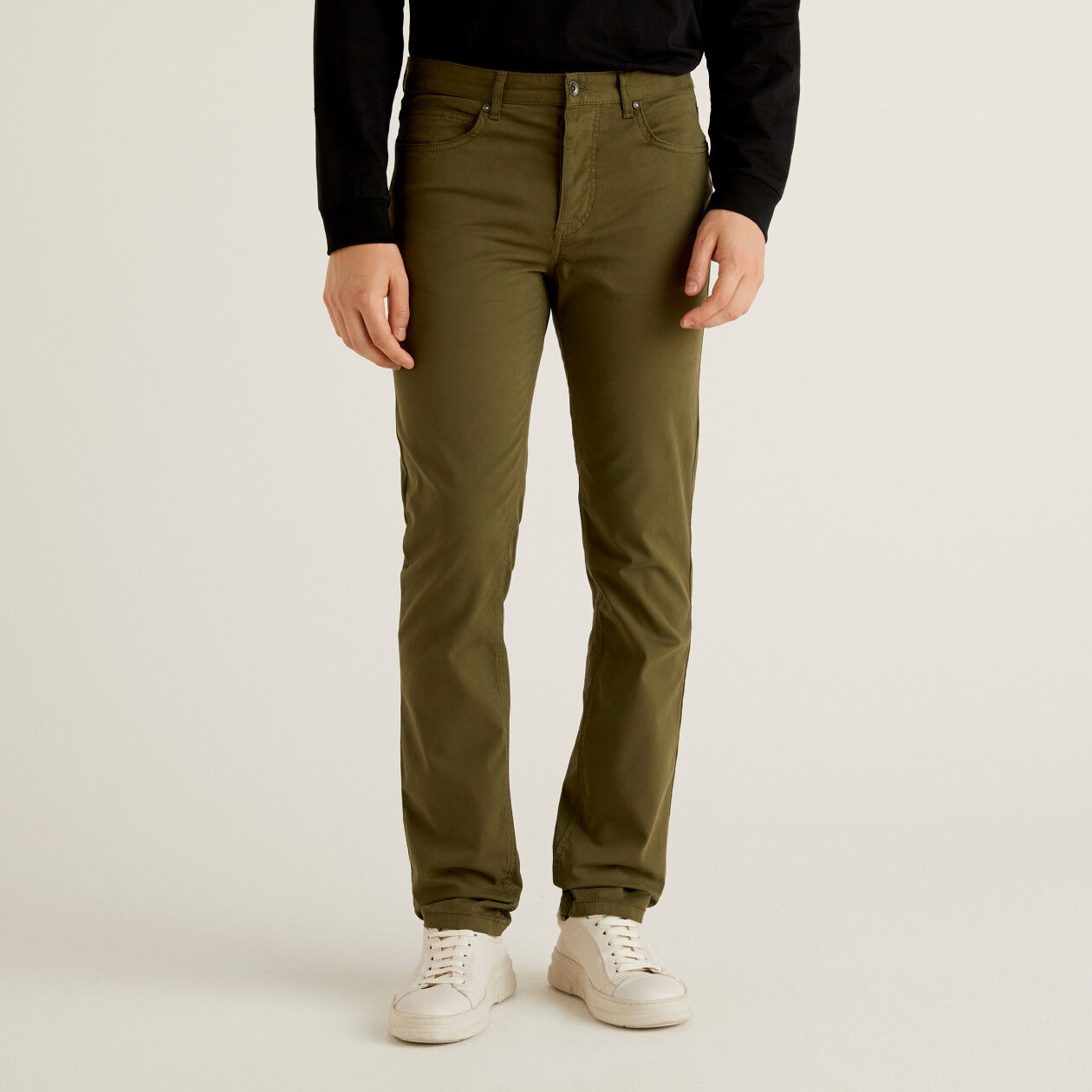 Pantalon Cargo En Coton Stretch United Colors of Benetton Vêtements Pantalons & Jeans Pantalons Cargos 